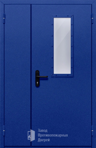 Фото двери «Полуторная со стеклом (синяя)» в Александрову