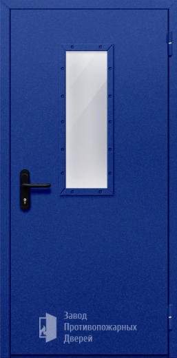 Фото двери «Однопольная со стеклом (синяя)» в Александрову