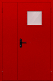 Фото двери «Полуторная со стеклопакетом (красная)» в Александрову