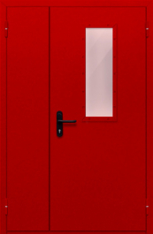 Фото двери «Полуторная со стеклом (красная)» в Александрову